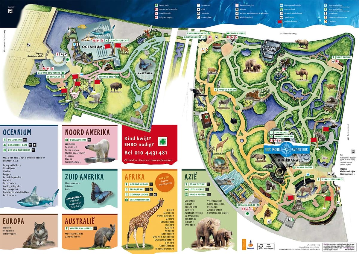 Karta Rotterdam zoološki vrt 