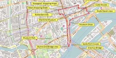 Karta Rotterdama pješačenje 